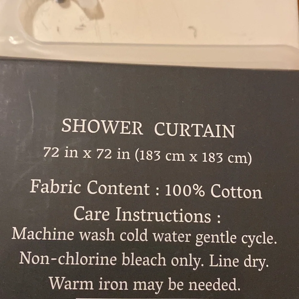 🧁 NWT Oxford Stripe 100% Cotton Tan Shower Curtain